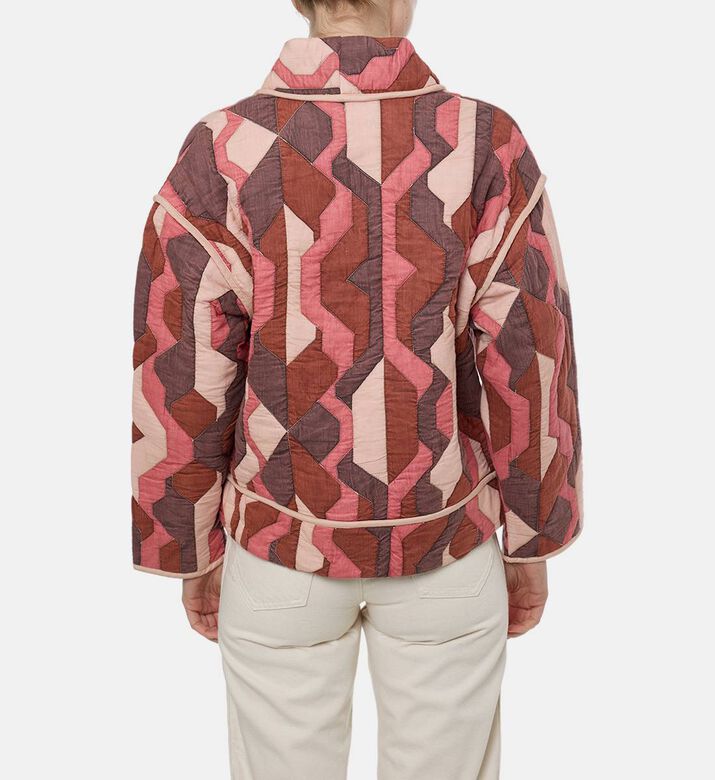 Ba and Sh Trincy Geometric Patchwork Cropped Jacket, Model View
