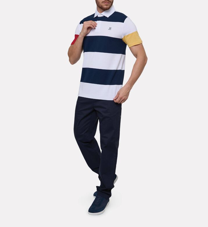 Hackett London Heritage Stripe-print Regular-fit Polo Shirt, Model View