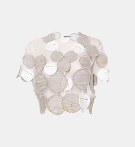 Sofia Silk Hemp Logo Appliqué Cropped Jacket