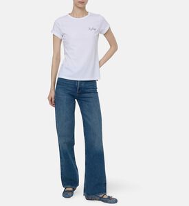 Maison Labiche Cuffed Sleeve Script T-shirt, Model View