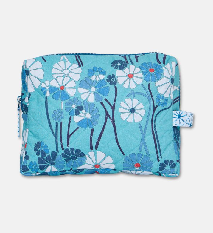 Karma on the Rocks Kiku Aqua Cotton Medium Pouch, Packshot View
