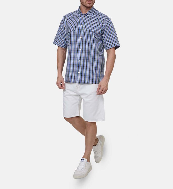 قميص قطني عضوي بنقشة مربعات