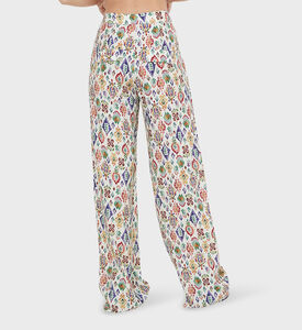 بنطال واسع الأرجل بتفاصيل عرقية