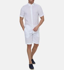 قميص كتان بأكمام قصيرة