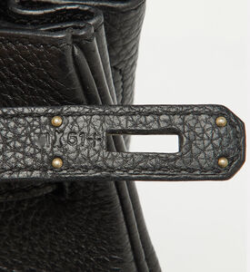 Hermes Preowned Hermes Noir Togo Leather Palladium Finish Birkin 30 Bag, Packshot View