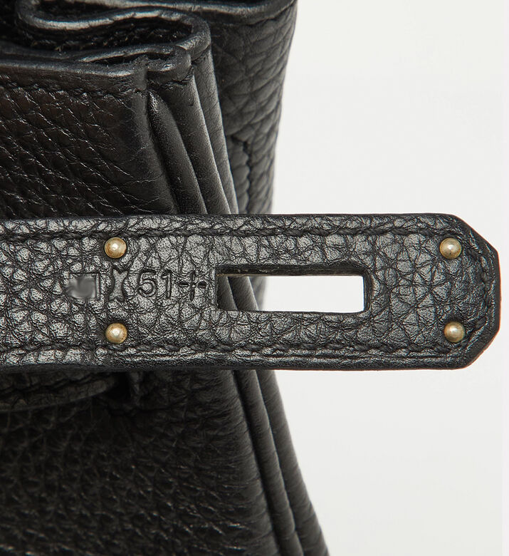 Hermes Preowned Hermes Noir Togo Leather Palladium Finish Birkin 30 Bag, Packshot View