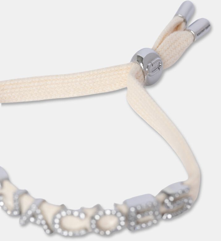 Marc Jacobs Laced Logo Adjustable Cord Bracelet, White, Packshot View