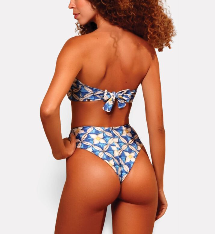Karla Vivian Mediterranean Tile-print Low-rise Bottoms, Model View