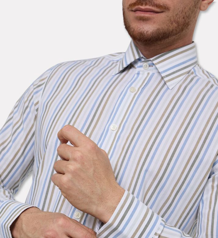 Hackett London Bengal Stripe-print Button Closure Shirt, Model View