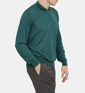 قميص محبوك من مزيج الصوف بنصف سحاب