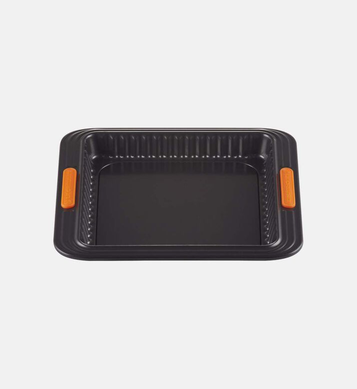 Le Creuset Square Fluted Tarte Tin, Black, 23-cm, Packshot View