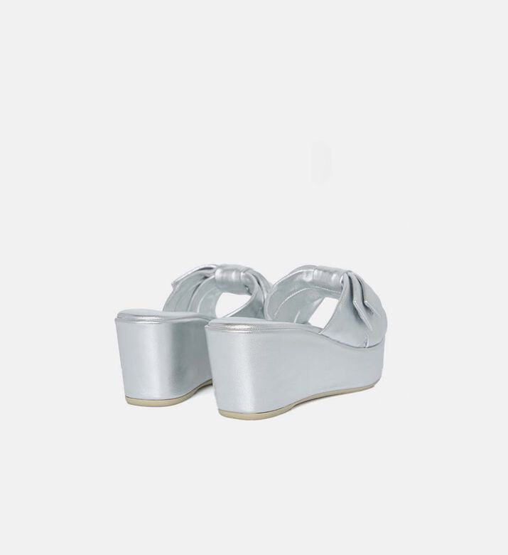 Gold Knotted Wedge Platform Sandals