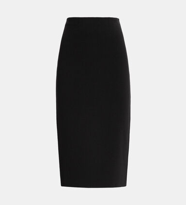 Classic Elastic Waistband Midi Skirt