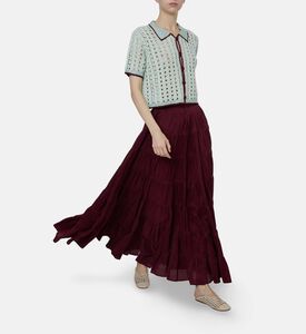 Forte-Forte Habotai Silk Flounced Skirt, Model View