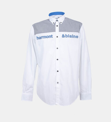 Cotton Contrasted Logo Shirt