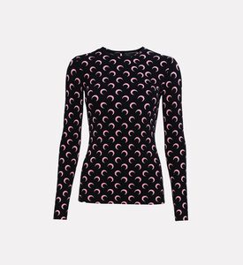 Marine Serre Moon-print Fitted Jersey Top, Packshot View