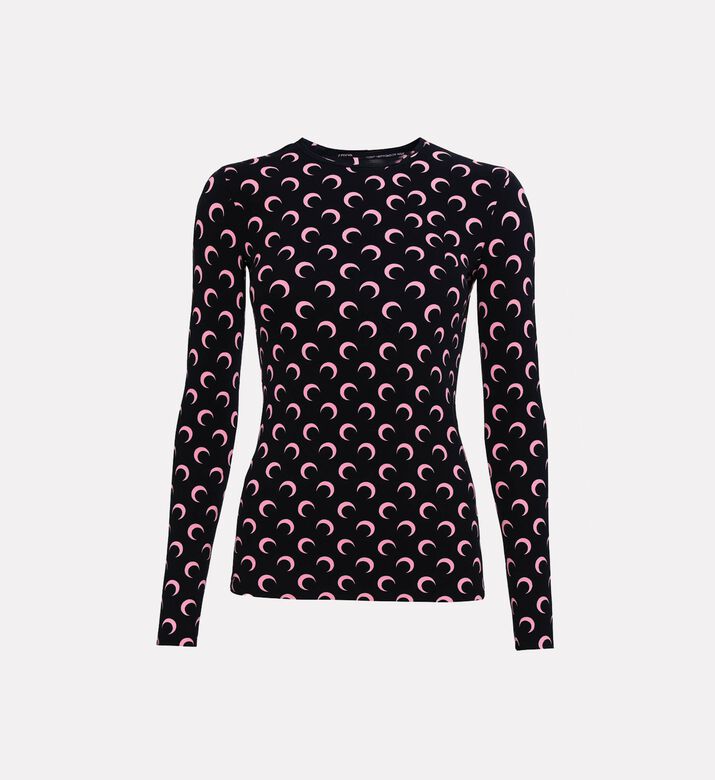 Marine Serre Moon-print Fitted Jersey Top, Packshot View