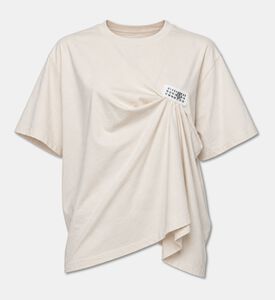 MM6 Cotton Draped-detail T-shirt, Packshot View