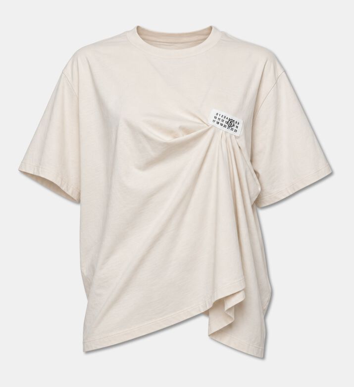 MM6 Cotton Draped-detail T-shirt, Packshot View