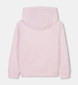 سويت شيرت بغطاء رأس مخطط بطبعة شعار