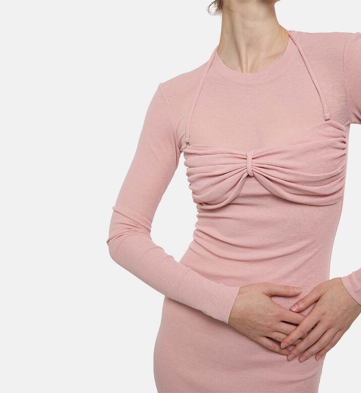 Mesh Long-sleeve Dress