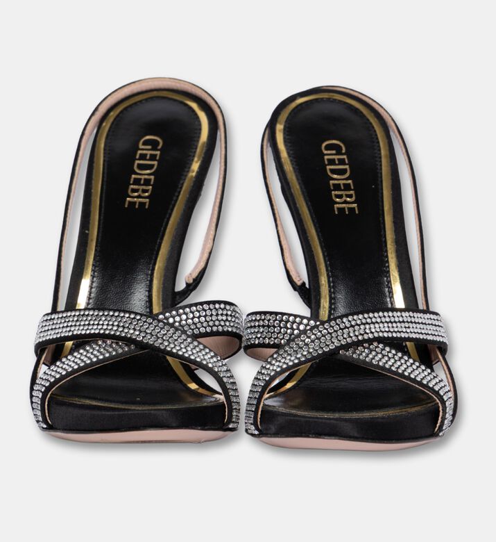 Gedebe Chrissy Rhinestone Embellished Slingback Sandals, Black, Eu-40, Packshot View