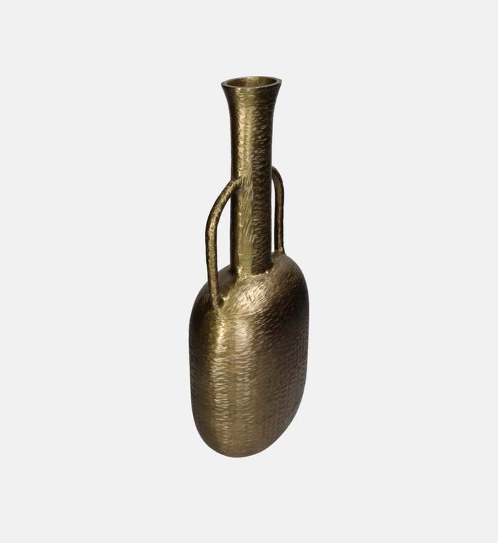 Handled Aluminium Gold Vase