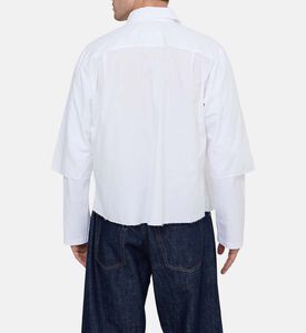 قميص قطن بأكمام طويلة وشعار على الكم