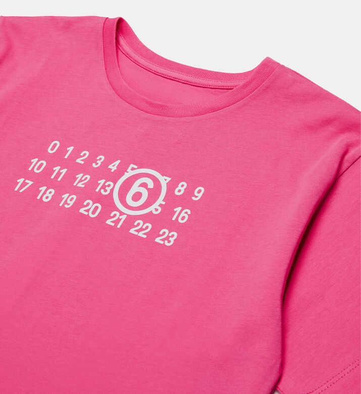 Cotton Number-print Cropped T-shirt