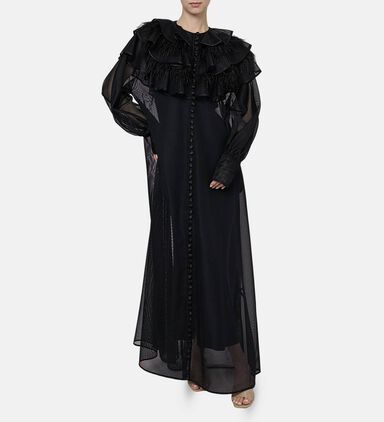 Black Iris Japanese Couture Mesh Abaya