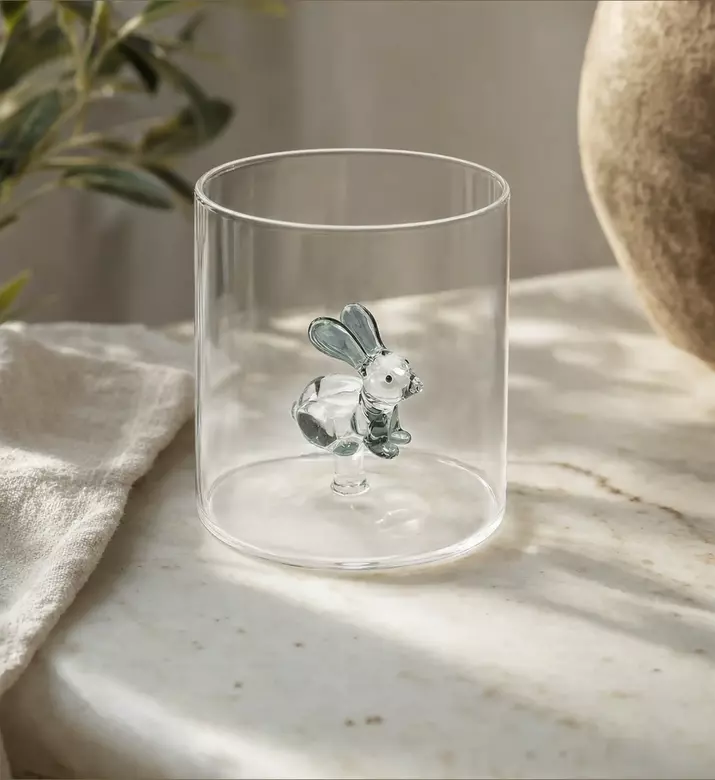 Wd Lifestyle Rabbit Borosilicate Glass Tumbler, Model View