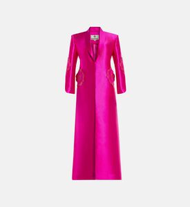 معطف فاخر مزين بتطريزات زهرية