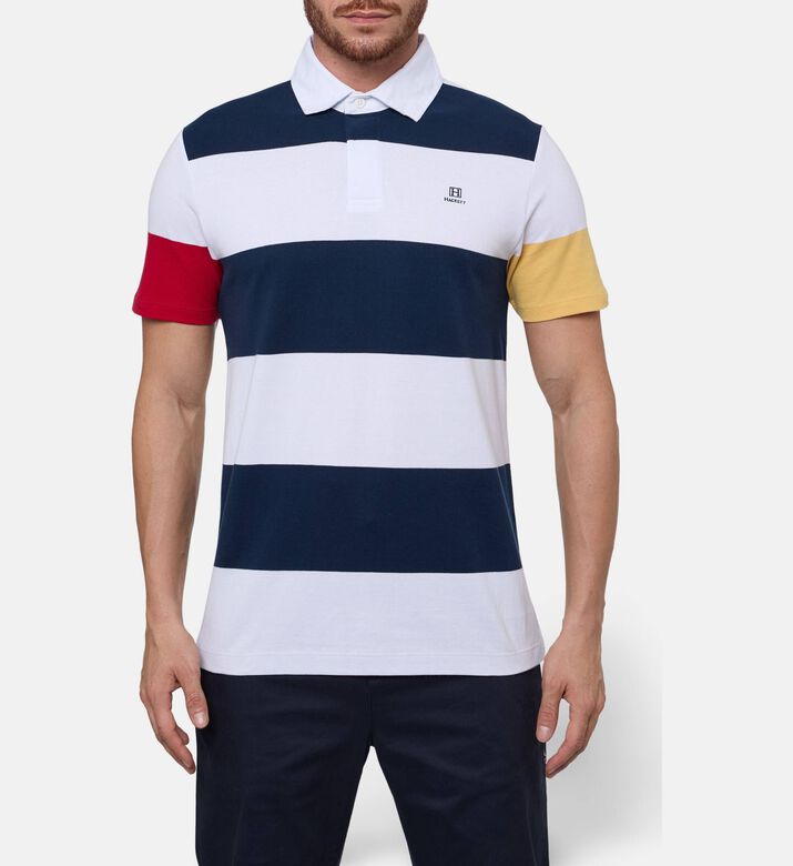 Hackett London Heritage Stripe-print Regular-fit Polo Shirt, Model View