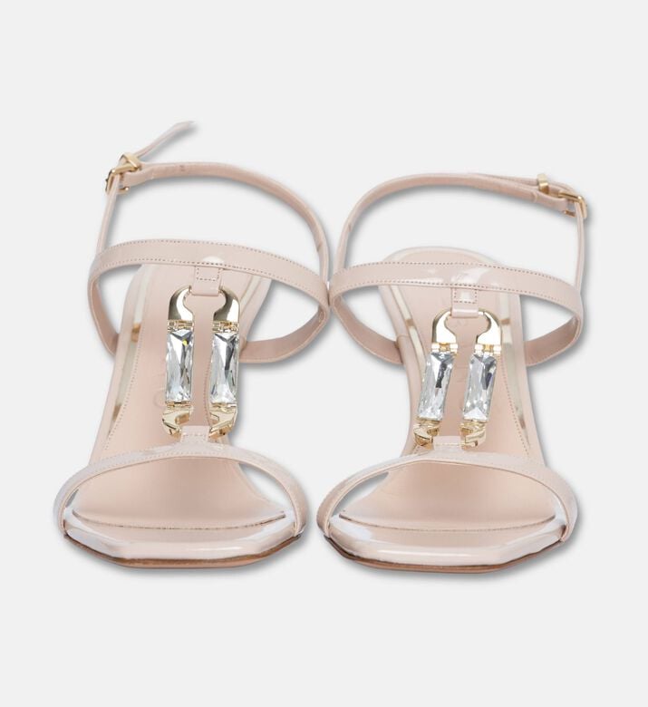 Albano Patent Leather Square-toe Sandals, Nude, Eu-36, Packshot View