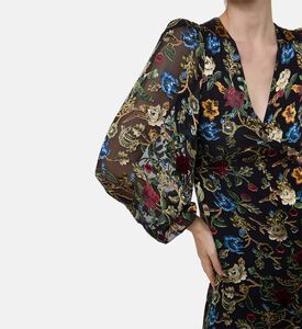 Alice and Olivia All-over Floral-print Flared Dress, Model View Alice and Olivia All-over Floral-print Flared Dress, Model View