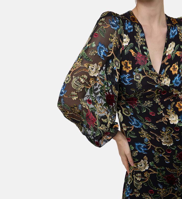 Alice and Olivia All-over Floral-print Flared Dress, Model View Alice and Olivia All-over Floral-print Flared Dress, Model View