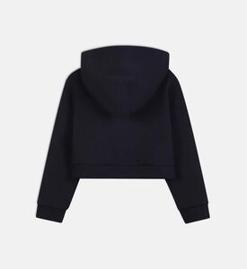 كارديغان طويل الأكمام بقبعة وقصة عادية