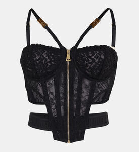 بلوزة بصدرية دانتيل بفتحات