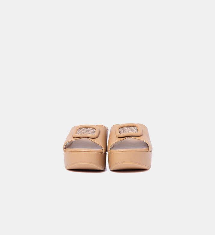 Baldinini Low-wedge Platform Slides, Beige, Eu-38.5, Packshot View