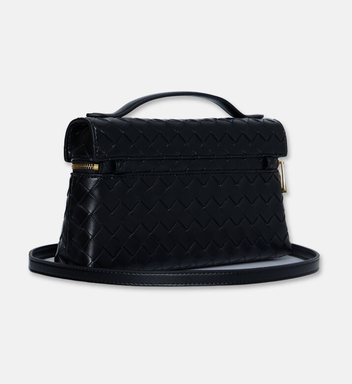 JW PEI Thea Weave Texture Top Handle Bag, Black, Packshot View