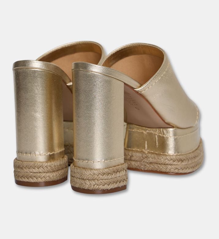Schutz High Platform Metallic Sabot Sandals, Packshot View