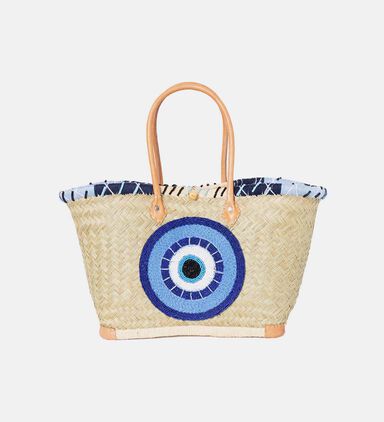 Amulet Eye Woven Beach Tote Bag