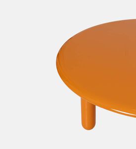 Home Deco and More Glossy Wooden Low Round Table, Orange, 100x36-cm, Packshot View