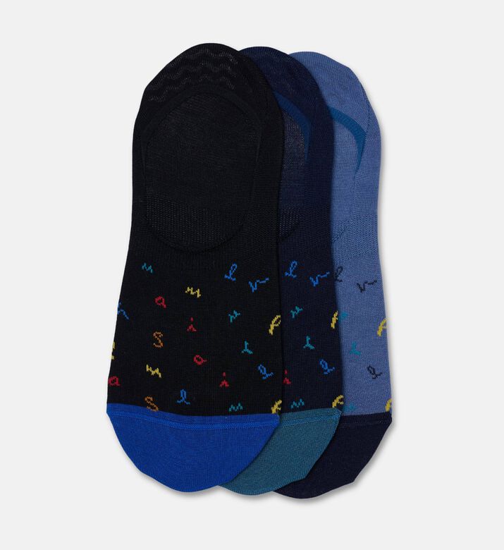 Paul Smith Multi-colored Print No-show 3-piece Socks Pack, Packshot View