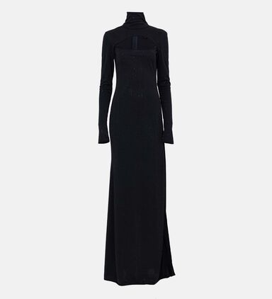 Cut-out High Neck Maxi Dress