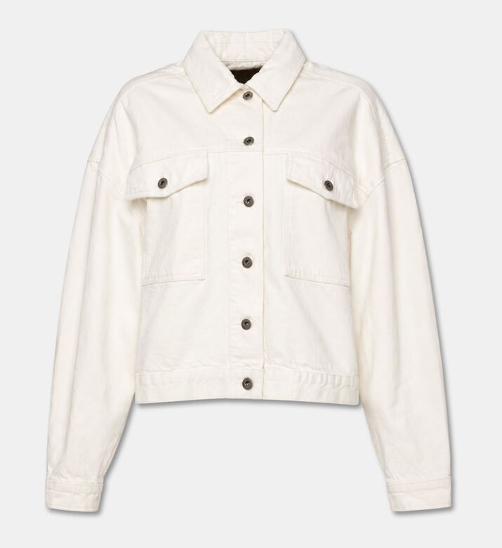Soeur Lys Cropped Drawcord Denim Jacket, Packshot View