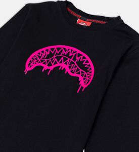 قميص طويل الأكمام بطبعة فم قرش