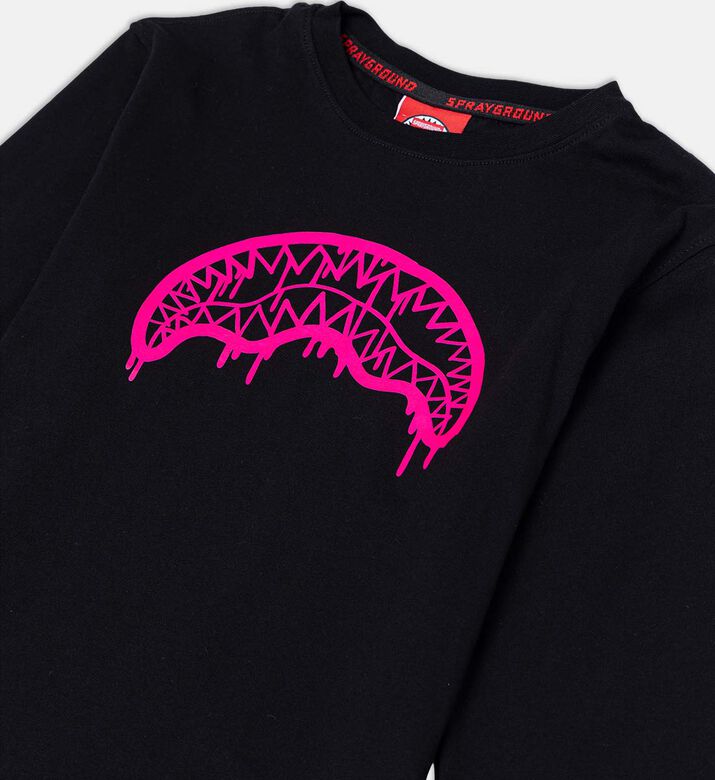 قميص طويل الأكمام بطبعة فم قرش