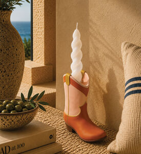 Kersten Cowboy Boot Polyresin Candle Stick, Packshot View