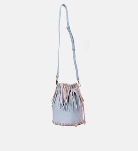 حقيبة باكيت بشراشيب وأربطة متعددة الألوان